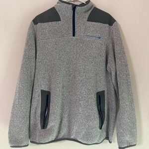 Vineyard Vines Heather Gray Zip-Up Sweater